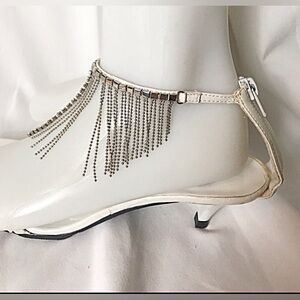 B.W.S. Elegant White Rhinestone Women's Shoes